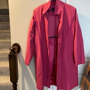 Jones New York Long Trench Style Pink Coat
